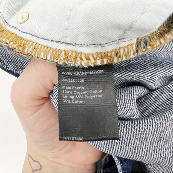 Me + Em Raw Hem Straight Leg Organic Cotton Jeans Size 28 Medium Blue - Picture 9 of 10